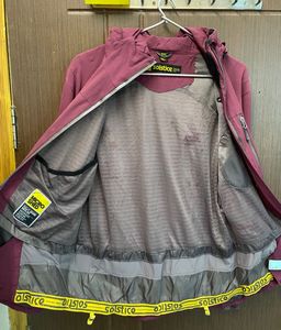 Maroon Hooded Ski Jacket with lots of pockets