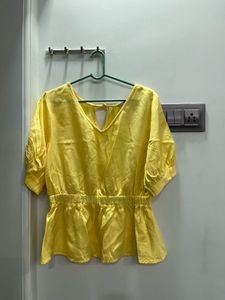 Butter Yellow Peplum Top