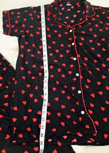 Cute Heart Print Pajama Set