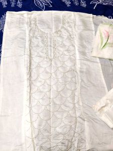 Elegant White Chikankari Kurta Set