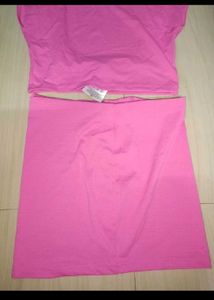 Vibrant Pink Crop Top &amp; Mini Skirt Set