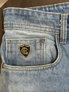 Light Wash Denim Jeans with Bear Patch