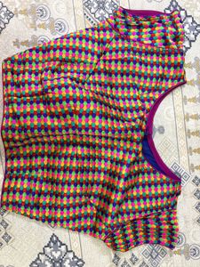 Vibrant Multi-Color Embroidered Blouse