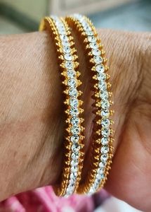 1gm Gold CZ Stone Set of 2