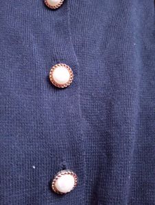 black Pearl Button Cardigan