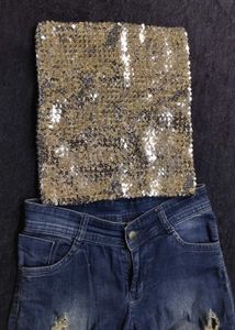 Sequin Embellished tube top