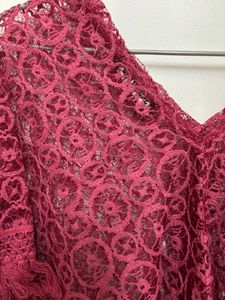 Maroon Color Self Design Kaftan Top