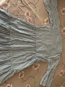Striped Flared Sleeve Dress