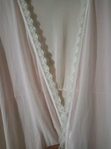 Pink Lace Trim Robe