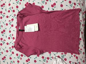 H&amp;M Ribbed Pink Top