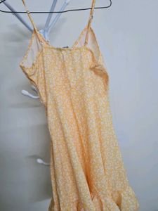 Cute Yellow Floral Mini Dress