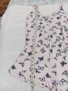 Pink Butterfly Print Romper