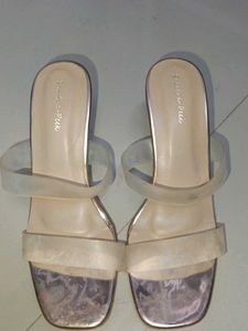 Stylish Block Heels with Clear Straps