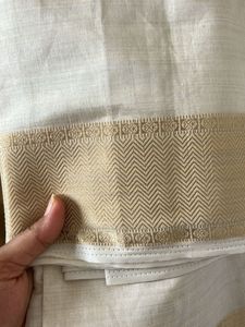 Elegant Cream Saree with Gold Border