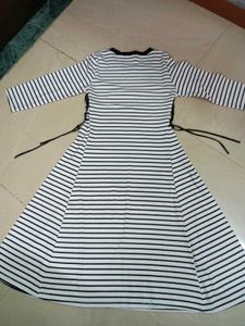🤍 Black &amp; White Striped Flared Tunic/Dress
