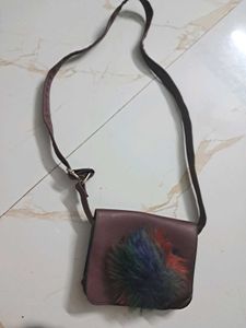 Chic Crossbody Bag with Furry Accent