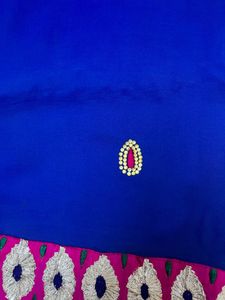 Blue Gota Patti n thread work saree