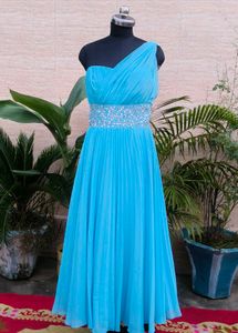 Stunning Blue One-Shoulder Gown