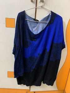 Blue &amp; Black Lace Top