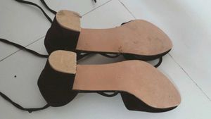 Black Suede Lace-Up Flats