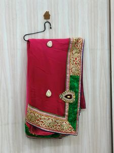 Peach Embroidered Lehenga Skirt