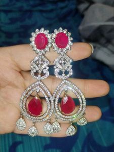 Exquisite Ruby &amp; Diamond Drop Earrings