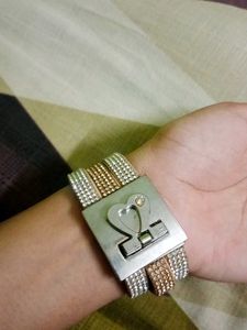 Chic Leather Bracelet with Heart Charm