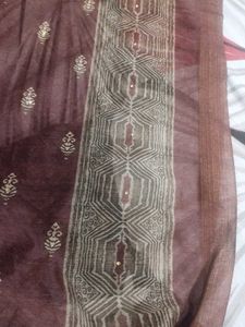 Brown Beautiful Dupatta ( Like Dress Material)