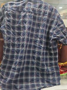 Men's Blue Plaid Short Sleeve Shirt