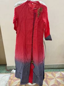 Ombre Kurta with Tassel Detail