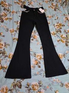 Cut Out Chick Black Flare Jeans