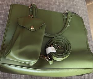 Stylish Green Tote Bag with Coin Pouch. It also ha