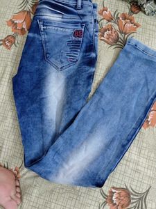 Blue Washed Denim Jeans