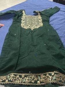 Embroidered Green Kurta