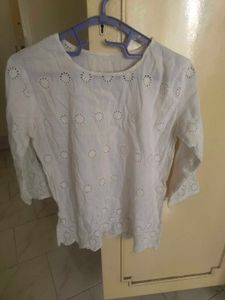 White Broderie Anglaise Top