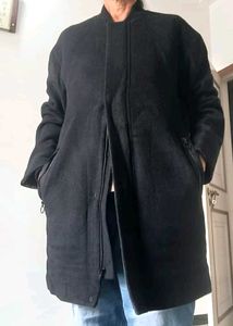 Black Wool Blend Overcoat