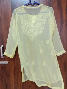 Elegant Yellow Chikankari Kurta