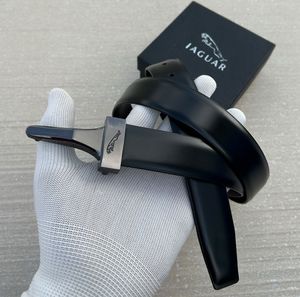 Jaguar Black Leather Belt with Buckle