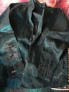 Designer Silk Blouse saree and shirt couple combo