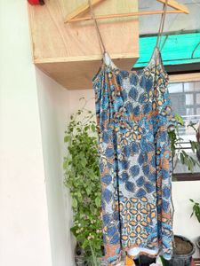 Boho Print Maxi Dress with Straps