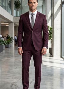 Men's Burgundy Suit