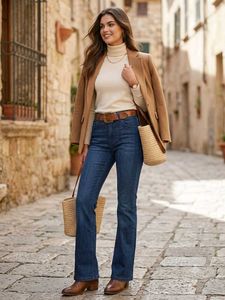 Blue boot cut jeans