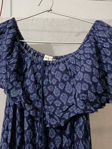Navy Blue Floral Maxi Dress