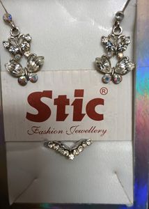 Silver Earring And Ring