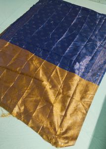 Navy Blue Colour Banarasi Silk Gadwal Design Saree