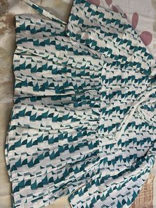 Green Geometric Print Kurta