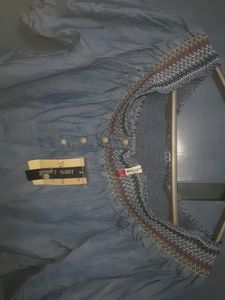 Brand New Half Shoulder Denim Top
