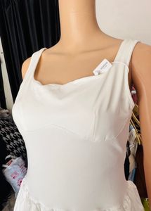 White Bubble Hem Dress