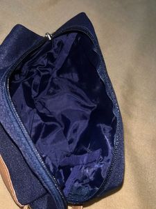 Navy &amp; Tan Wristlet Pouch
