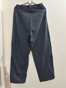 Set of Wide Leg Trousers Grey and brown